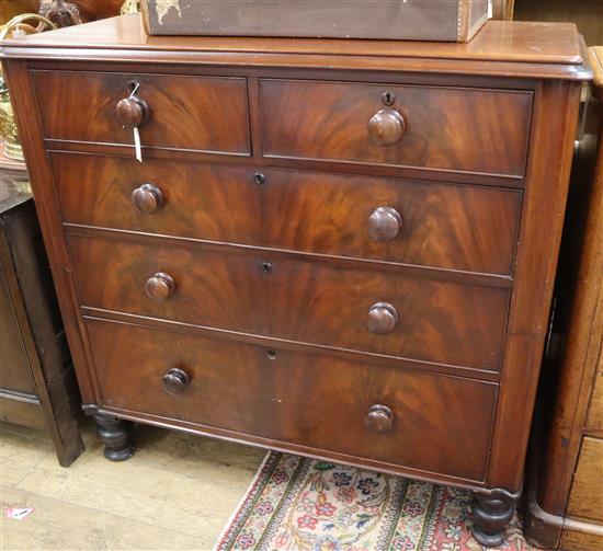 A Victorian mahogany chest of drawers (in two halves) W.125cm